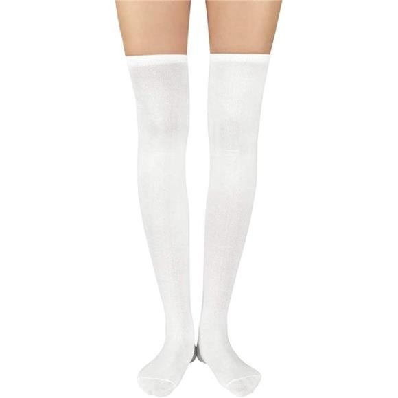 Zando Women Over Knee Thigh High Socks Plus Size Tube Leg Warmer Stocking Cotton